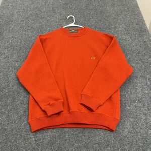 Vintage Henry Cottons Sweater Mens Orange Wool Crew Neck Pullover Classic Style‎